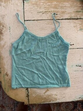 Light Musera Aqua Knit Spaghetti Strap Tank Top